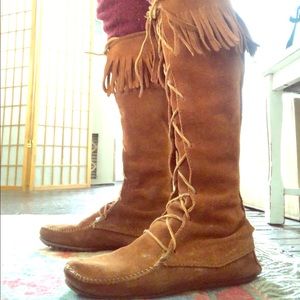 Minnetonka Front Lace Knee High Boot
